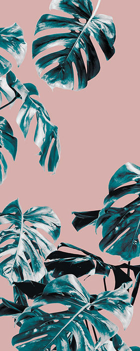 Vlies Fototapete | Monstera Rosé Panel | Größe 100 x 250 cm