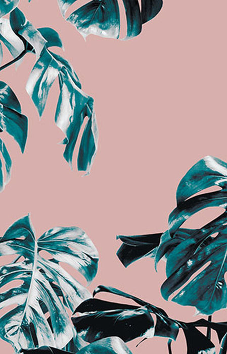 Vlies Fototapete | Monstera Rosé Panel | Größe 100 x 250 cm