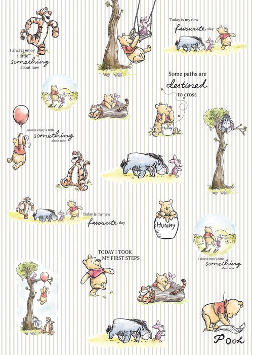 Vlies Fototapete | Winnie the Pooh Stripes | Größe 200 x 280 cm