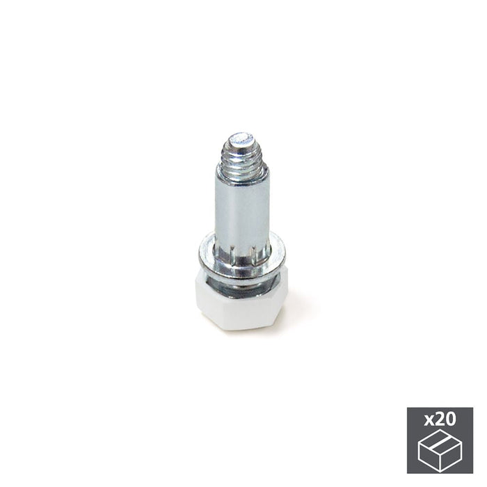 Lot von 20 Nivellierer Möbel, hexagonaler Sockel, M6, 18mm Einstellung, Stahl Kunststoff