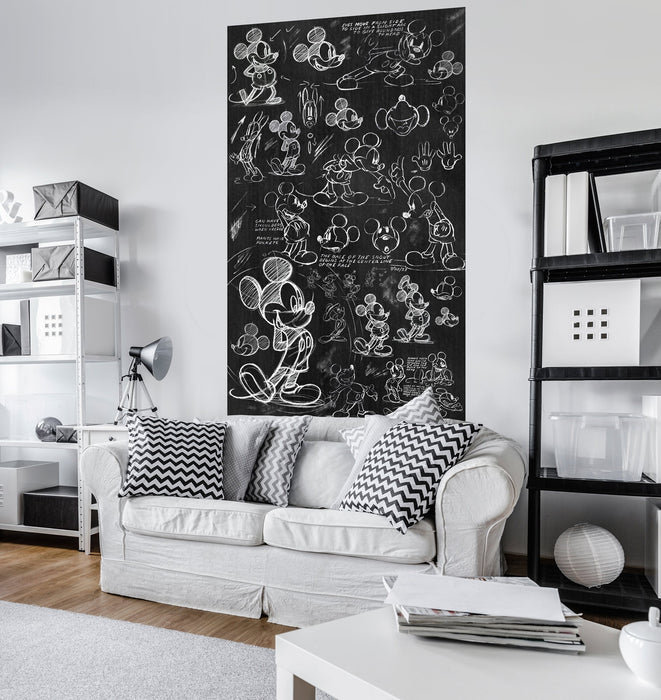 Vlies Fototapete | Mickey Chalkboard | Größe 120 x 200 cm