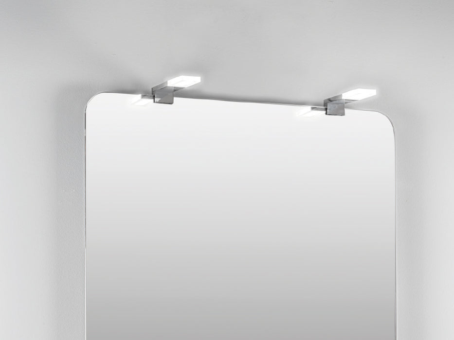 emuca LED-Anbauleuchte für Badspiegel, 40 mm, IP44, kaltes weißes Licht, Alumini