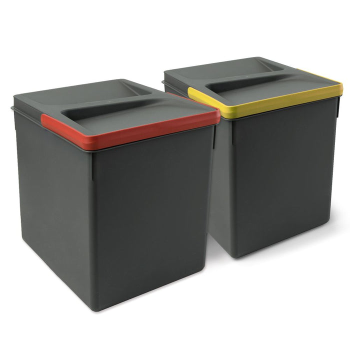 emuca Behälter für Küchenschublade, H 266 mm, 2x15L, Anthrazitgrau