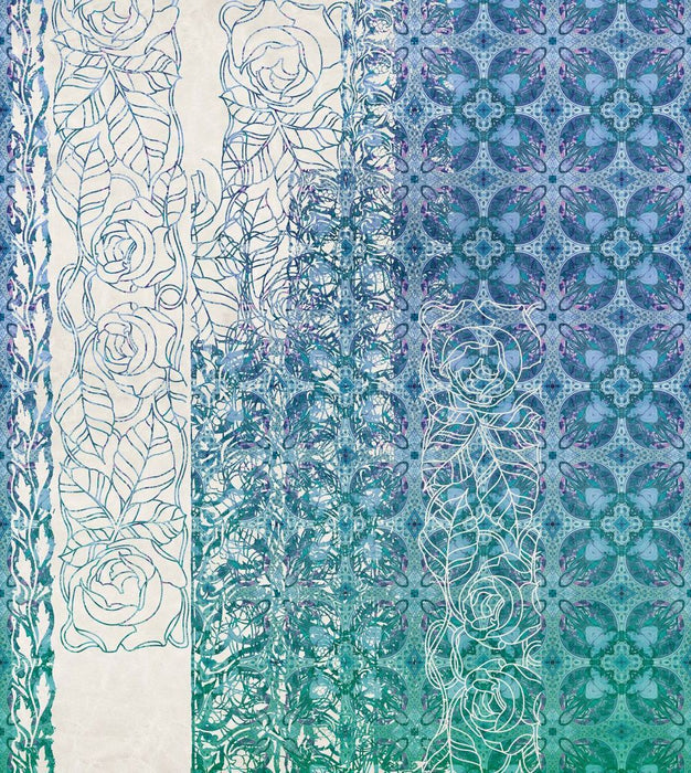 Komar | Vlies Fototapete | Art Nouveau Bleu | Größe 250 x 280 cm