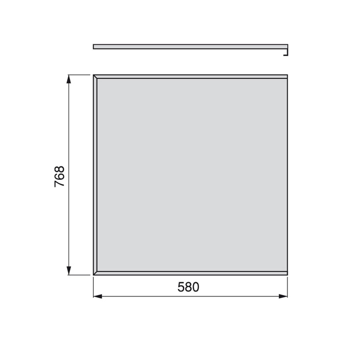 emuca Schutz für Böden von Küchenmöbeln, M80, 768 x 580 mm, Dicke 16 mm, Alumini
