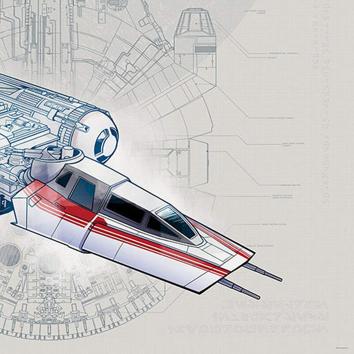 Vlies Fototapete | Star Wars Blueprint Light | Größe 400 x 280 cm