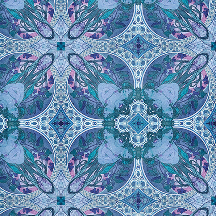 Vlies Fototapete | Art Nouveau Bleu | Größe 250 x 280 cm