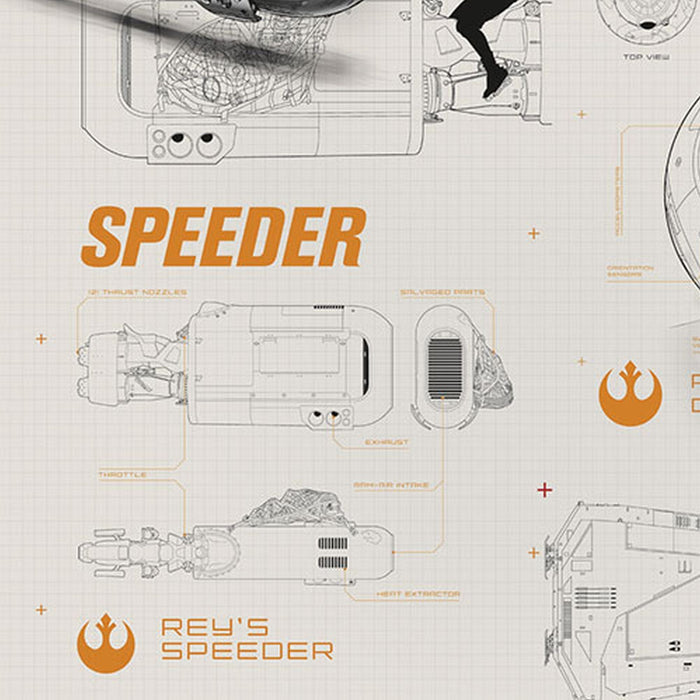 Papier Fototapete | STAR WARS Blueprints | Größe 368 x 254 cm