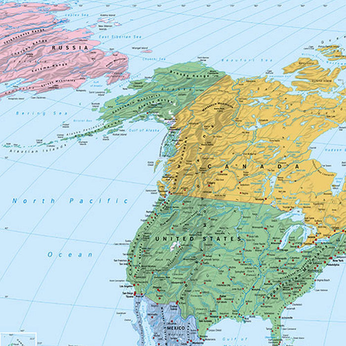 Papier Fototapete | World Map | Größe 270 x 188 cm