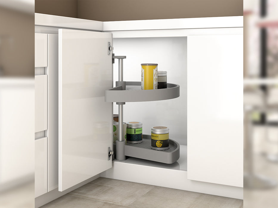 emuca Satz drehbare Ablagen Küchenschränke 180º Modul 900 mm Kunststoff Weiß