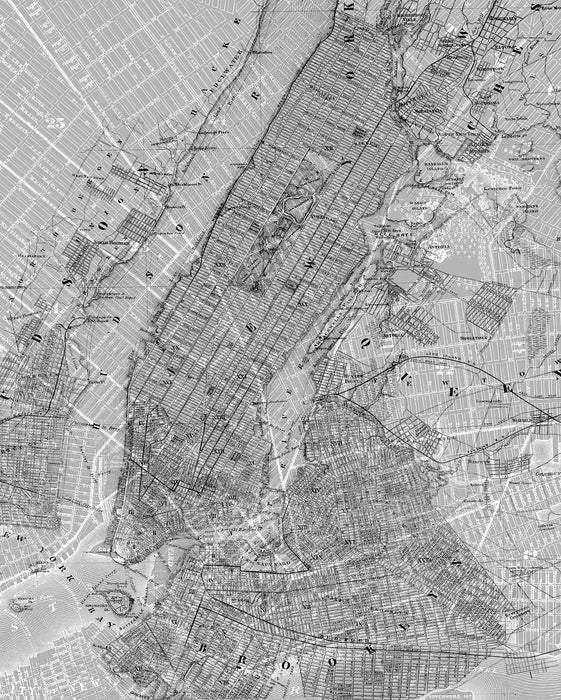 Komar | Vlies Fototapete | NYC Map | Größe 200 x 250 cm