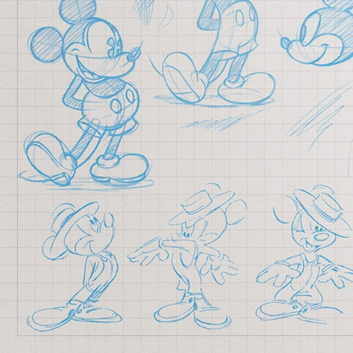 Vlies Fototapete | Mickey Sketches | Größe 400 x 250 cm