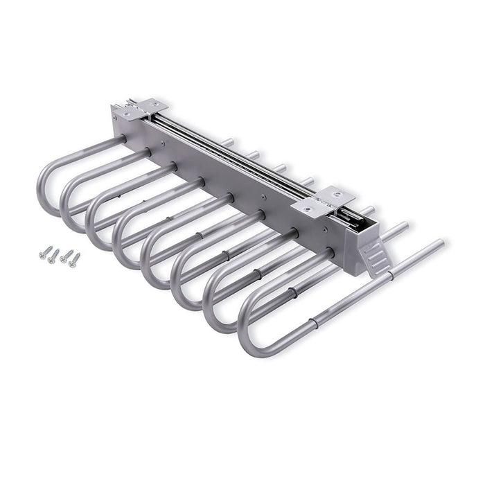 Ausziehbarer Hosenbügel, Links, Grau metallic, Stahl Kunststoff