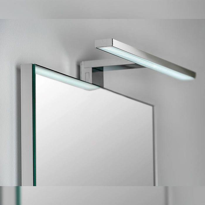 emuca LED-Anbauleuchte für Badspiegel, 450 mm, IP44, kaltes weißes Licht, Alumin