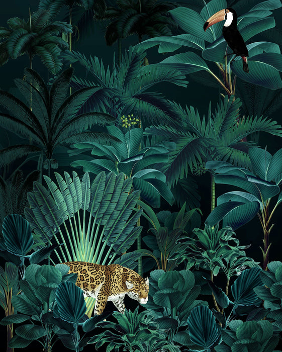 Vlies Fototapete | Jungle Night  | Größe 200 x 250 cm
