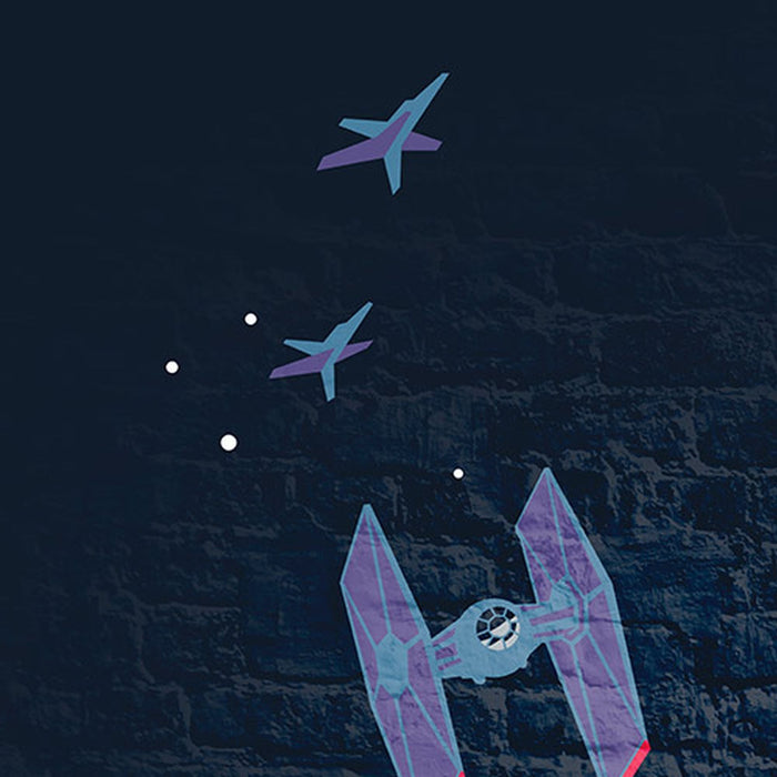 Vlies Fototapete | Star Wars Classic Concrete TIE|Fighter | Größe 200 x 280 cm