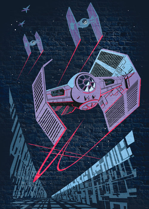 Vlies Fototapete | Star Wars Classic Concrete TIE|Fighter | Größe 200 x 280 cm