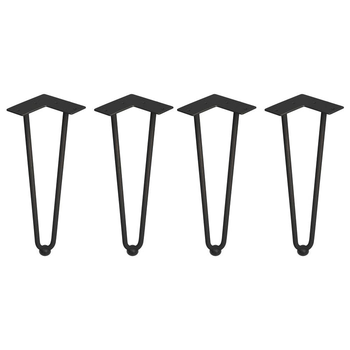 emuca Set aus vier Hairpin 2-Stangentischbeinen Höhe 400 mm schwarz lackiert