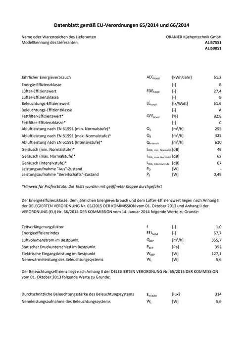 Oranier | ALIS90S1 | Dunstabzugshaube