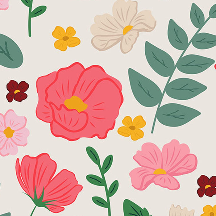 Selbstklebende Vlies Fototapete/Wandtattoo | Mickey Head Wildflowers | Größe 125 x 125 cm