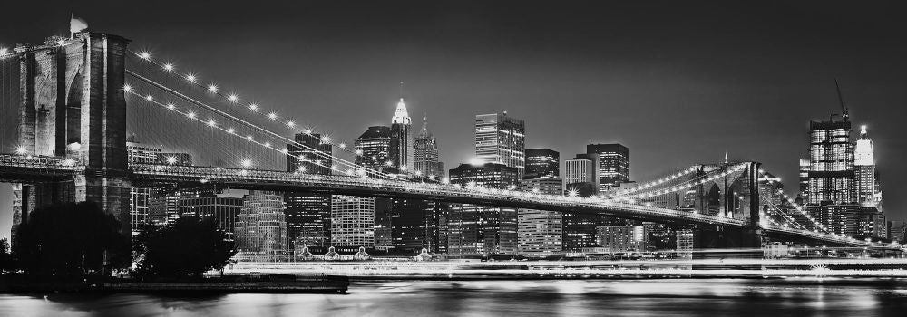 Komar | Vlies Fototapete | Brooklyn Bridge | Größe 400 x 140 cm
