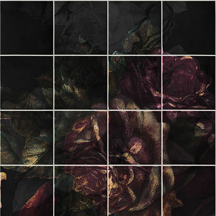Komar | Vlies Fototapete | Tiles Flowers | Größe 400 x 280 cm
