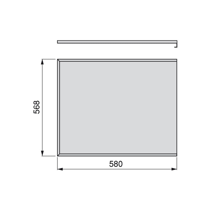 emuca Schutz für Böden von Küchenmöbeln, M60, 568 x 580 mm, Dicke 16 mm, Alumini