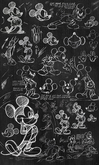 Vlies Fototapete | Mickey Chalkboard | Größe 120 x 200 cm