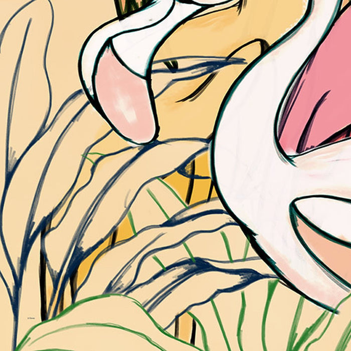 Vlies Fototapete | Flamingos and Lillys | Größe 200 x 280 cm