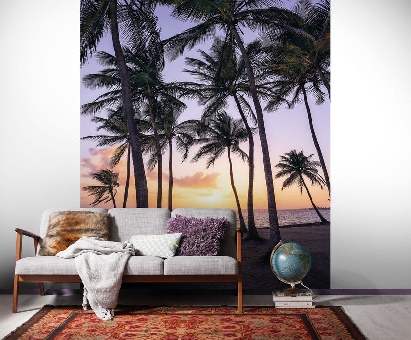 Komar | Vlies Fototapete | Palmtrees on Beach | Größe 200 x 250 cm