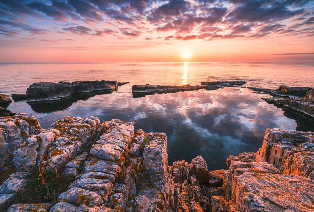 Vlies Fototapete | Spiegelküste | Größe 368 x 248 cm