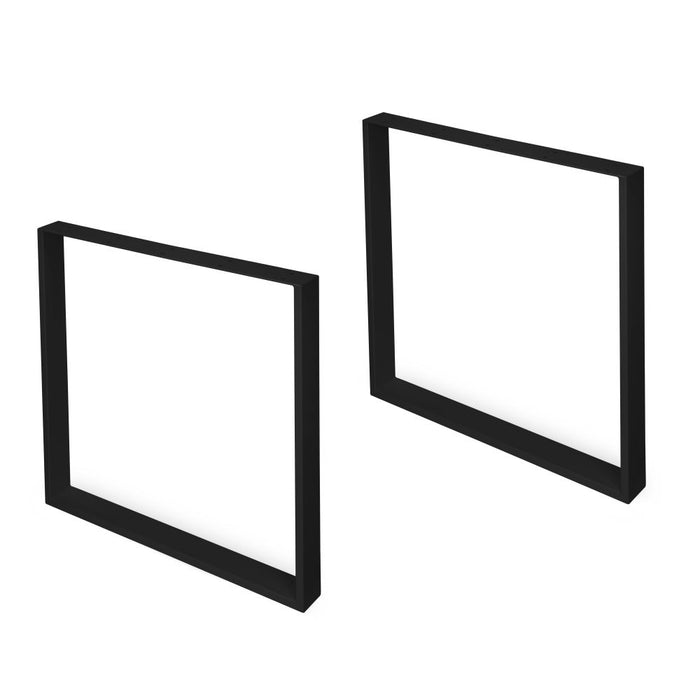 emuca Satz mit zwei Square rechteckige Tischbeine Breite 800 mm schwarz lackiert