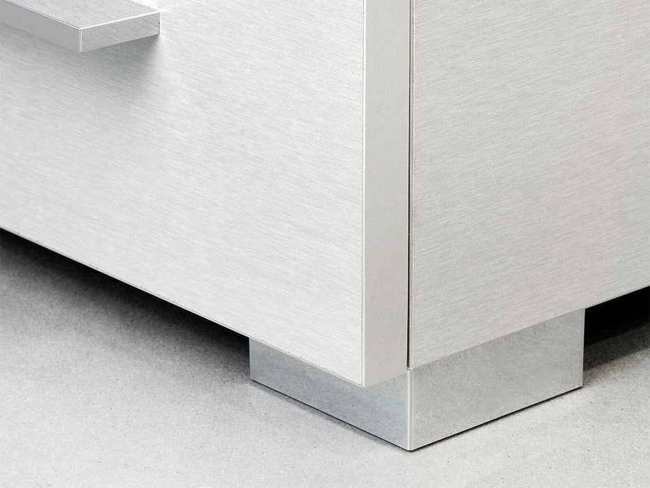 Lot von 20 Möbelfüßen Alumix 8, H 12mm, Kunststoff, Silbergrau