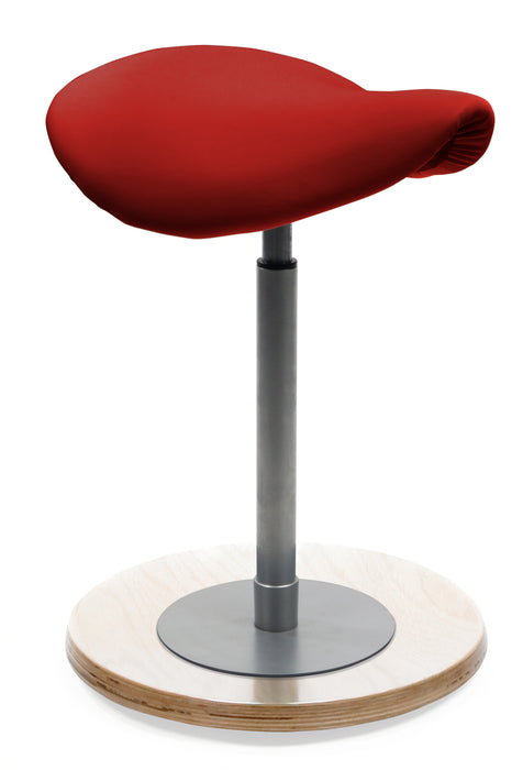 mayer | Pendelhocker myERGOSIT mit ergomisch geformtem Sattelsitz | Rot | Gestell Buche