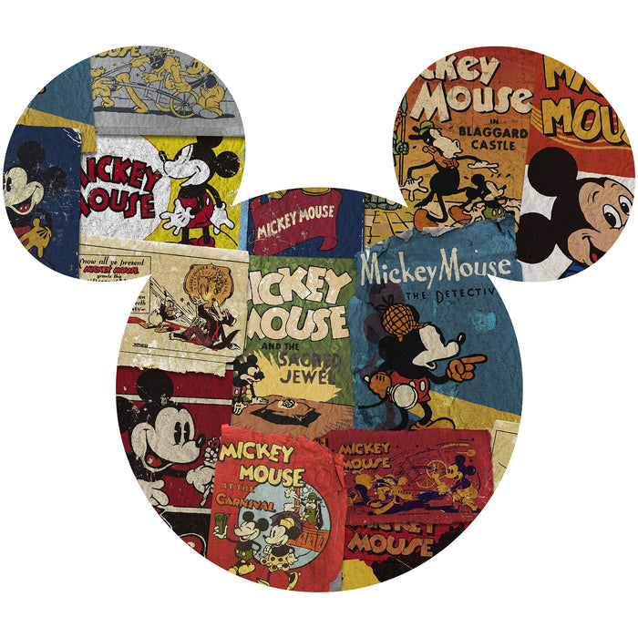 Selbstklebende Vlies Fototapete/Wandtattoo | Mickey Head Billboard | Größe 125 x 125 cm