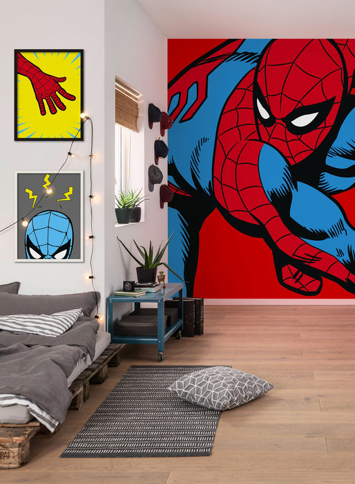 Vlies Fototapete | Marvel PowerUp Spider Man Watchout | Größe 200 x 250 cm