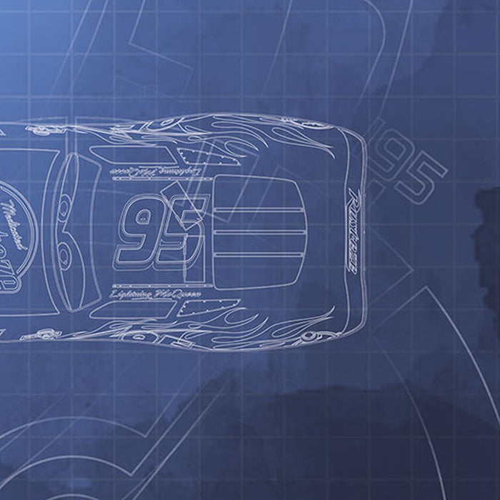 Papier Fototapete | Cars3 Blueprint | Größe 368 x 254 cm