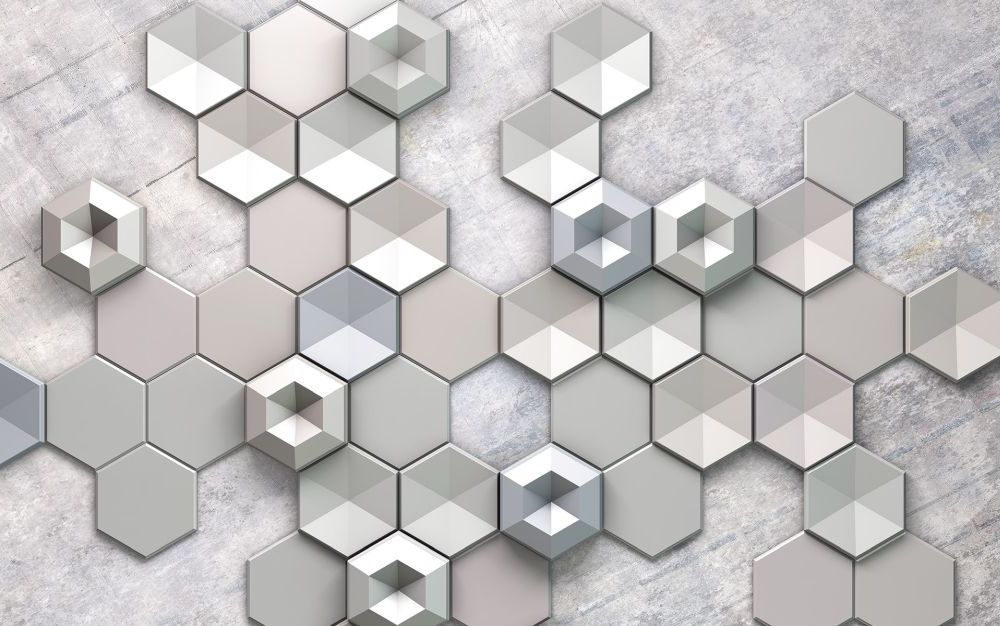 Vlies Fototapete | Hexagon Concrete | Größe 400 x 250 cm