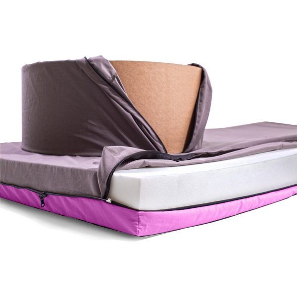 Hometrend | Paq Bed "Berry" lila / pink | Sessel Gästebett Matratze