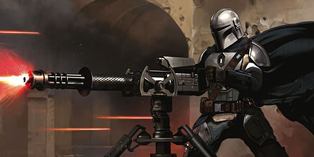 Vlies Fototapete | Star Wars The Mandalorian Blaster | Größe 500 x 250 cm