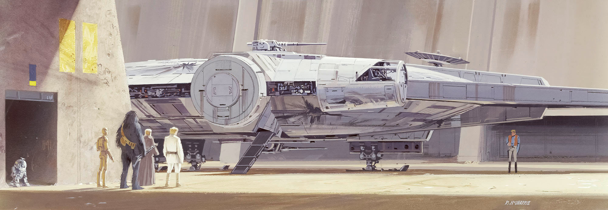 Papier Fototapete | STAR WARS Classic RMQ MilleniumFalcon | Größe 368 x 127 cm