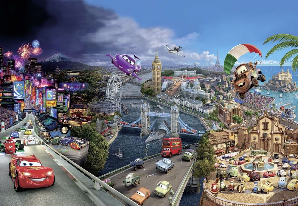 Papier Fototapete |  Cars World | Größe 368 x 254 cm