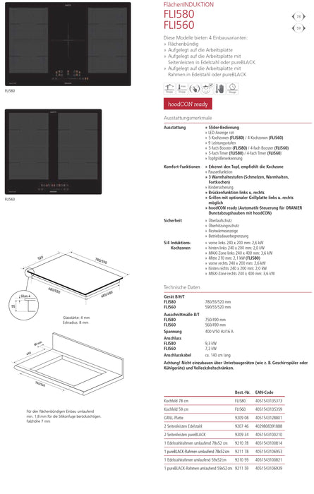 Oranier | FLI560  | Flächeninduktion