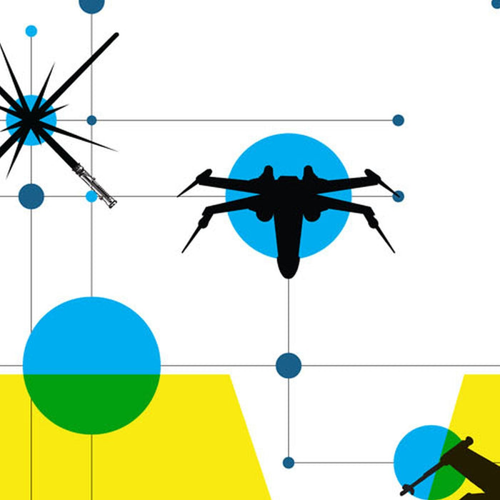 Vlies Fototapete | Star Wars Pop Neon Geometrics Vader | Größe 120 x 200 cm