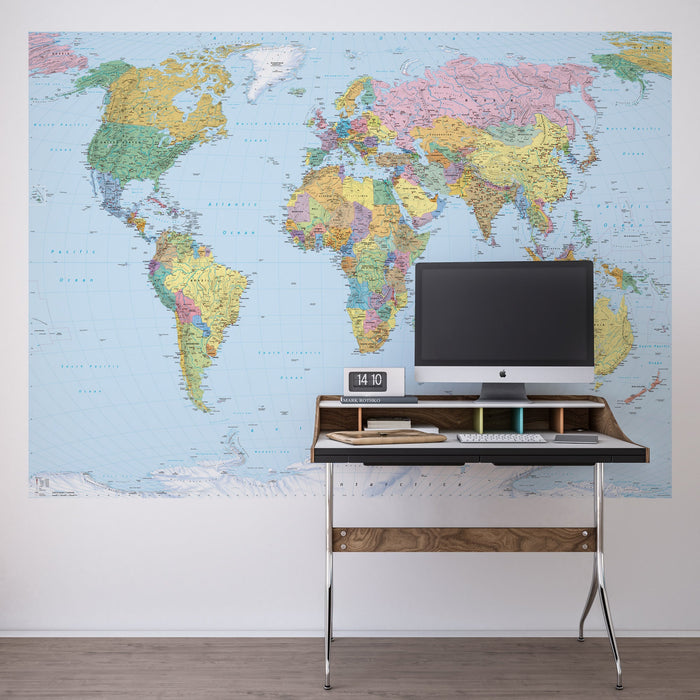 Papier Fototapete | World Map | Größe 270 x 188 cm