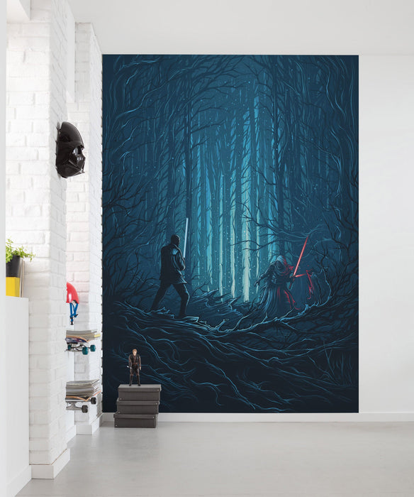 Vlies Fototapete | Star Wars Wood Fight | Größe 200 x 280 cm