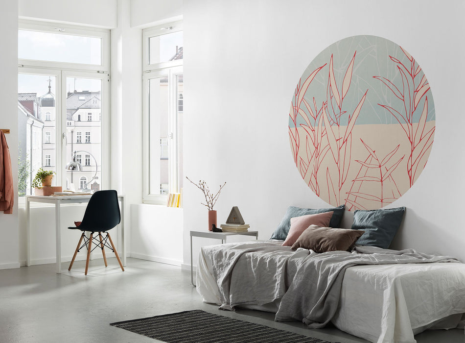 Selbstklebende Vlies Fototapete/Wandtattoo | Grassland | Größe 125 x 125 cm