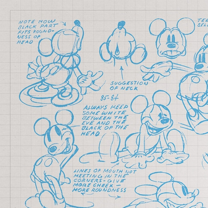 Vlies Fototapete | Mickey Sketches | Größe 400 x 250 cm